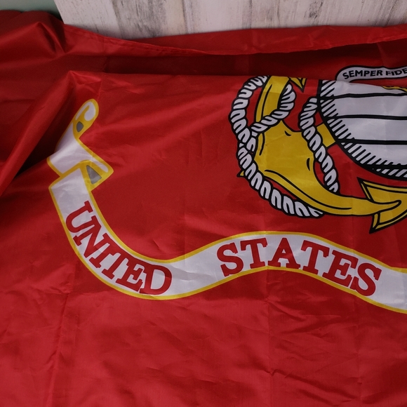 United States Marine Corps red nylon flag 2 grommets 3' x 5' - Picture 3 of 6
